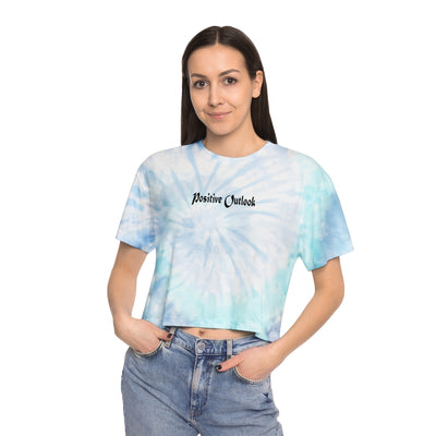 "Positive Outlook" Women's Tie-Dye Crop Tee